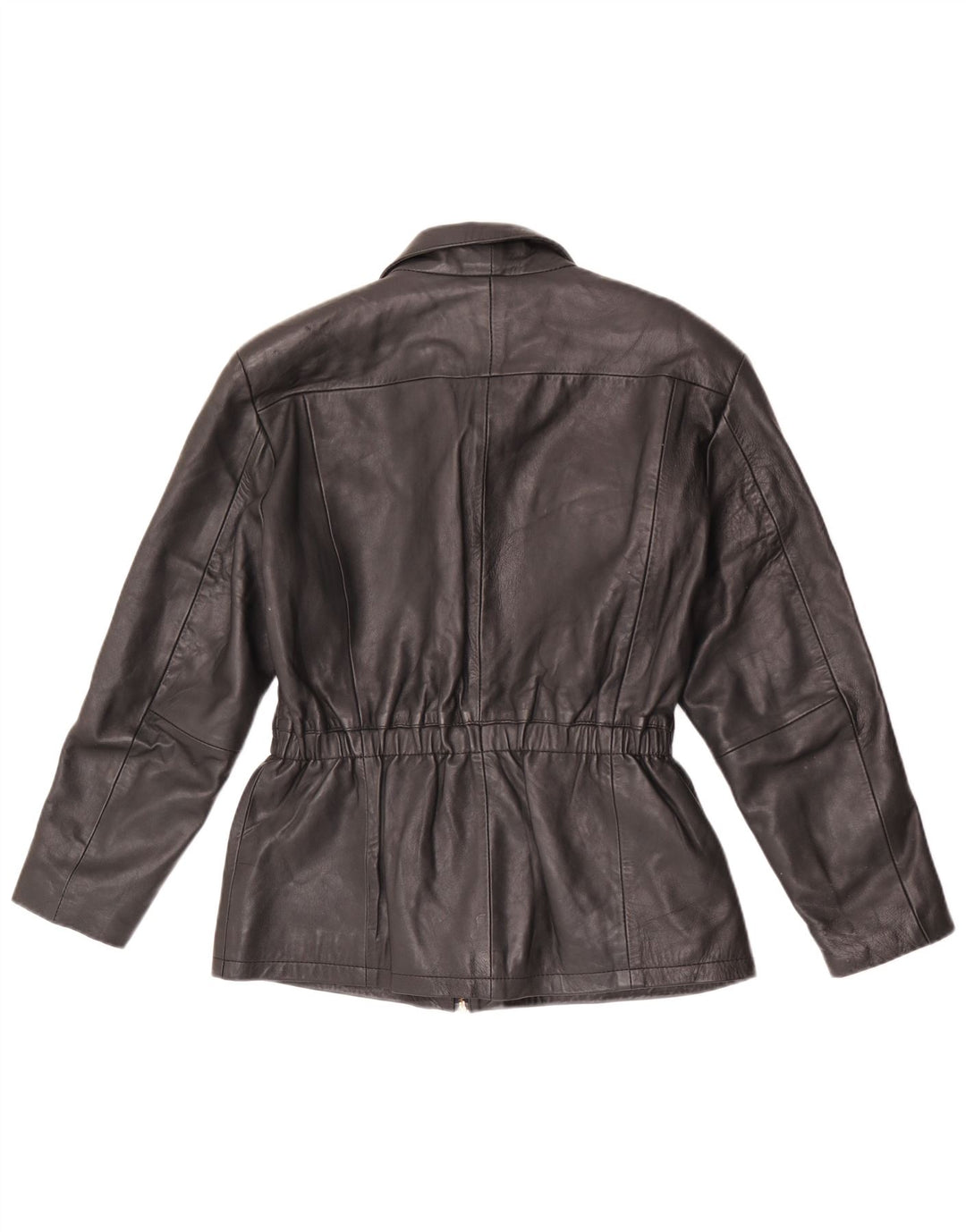 Giacca in pelle oversize da donna vintage EU 36 piccola in pelle nera