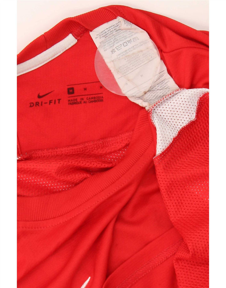 T-shirt Nike Dri Fit da uomo, top in poliestere rosso medio