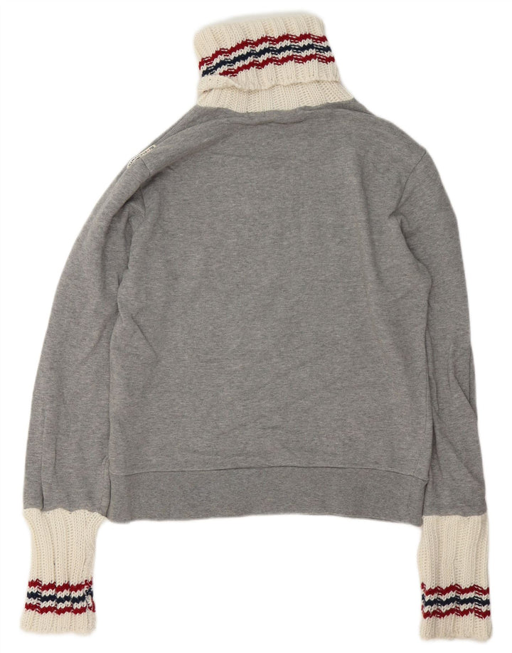 Zu Elements Felpa con grafica da donna Maglione UK 16 Large Grigio Colourblock