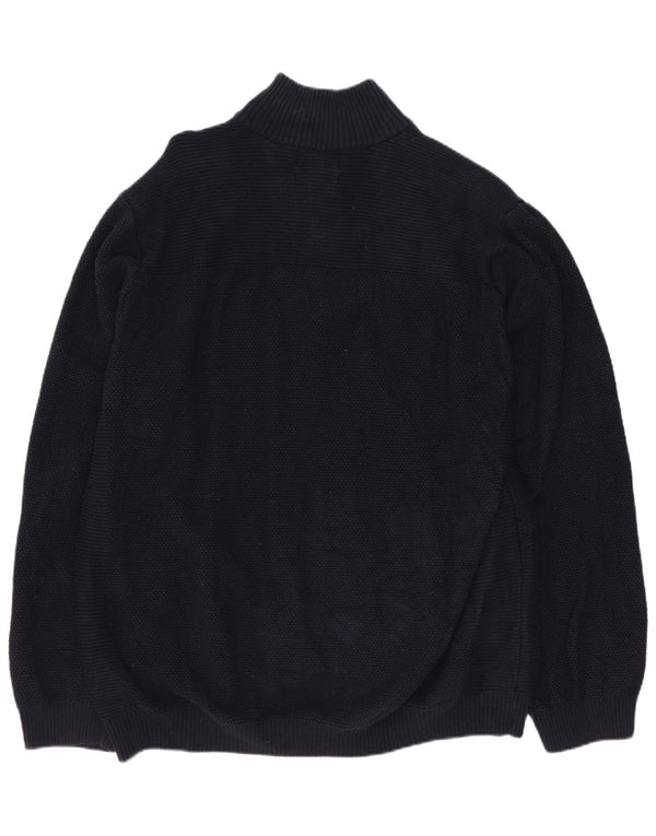 MARKS & SPENCER Maglione cardigan da uomo 2XL cotone blu navy