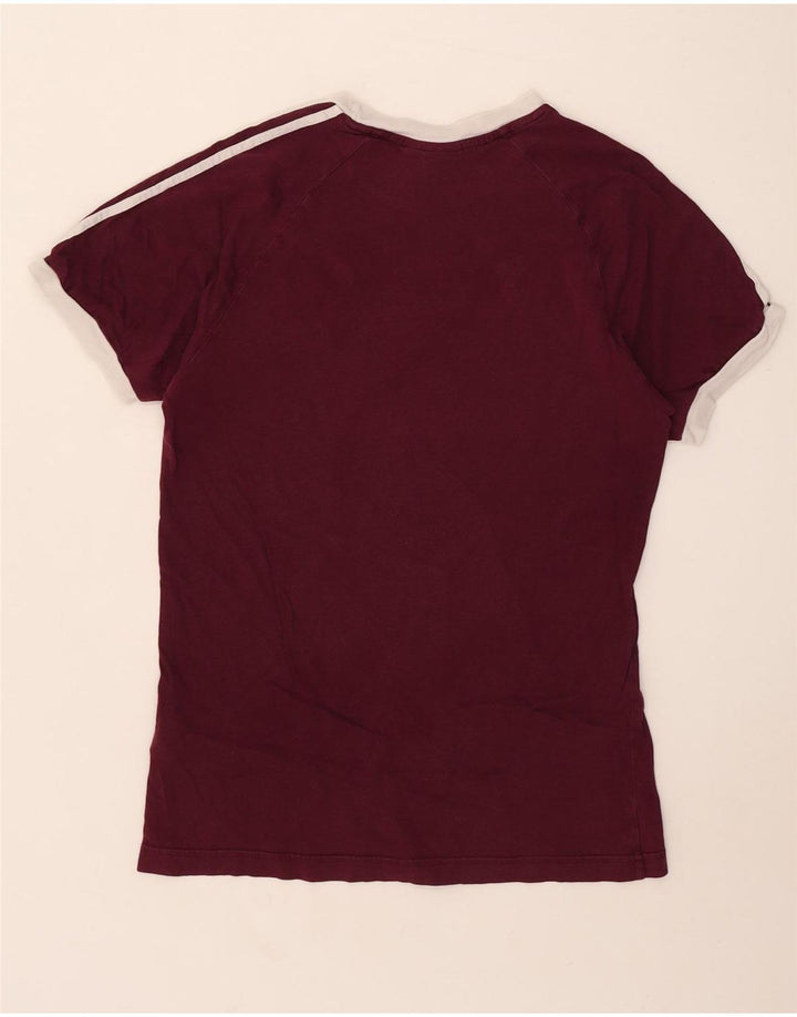 T-shirt da uomo Adidas Top in cotone bordeaux medio