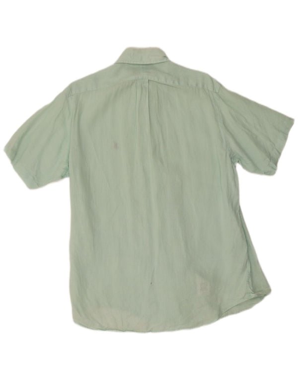 Camicia a maniche corte da uomo Ralph Lauren in lino verde medio