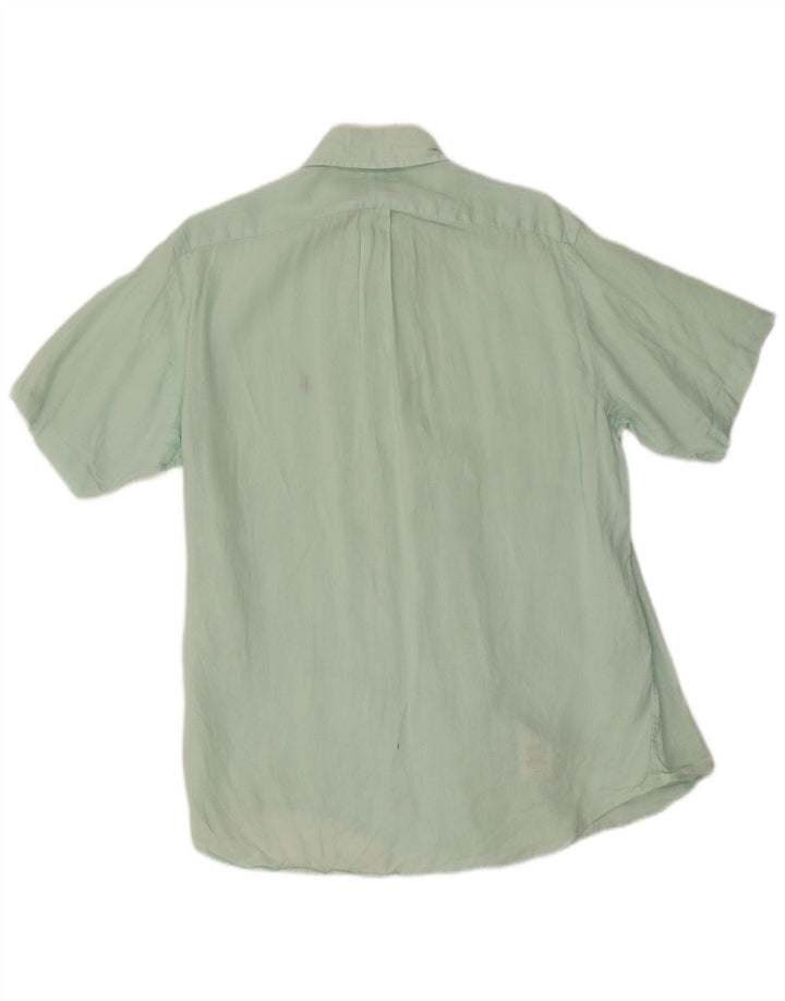 Camicia a maniche corte da uomo Ralph Lauren in lino verde medio