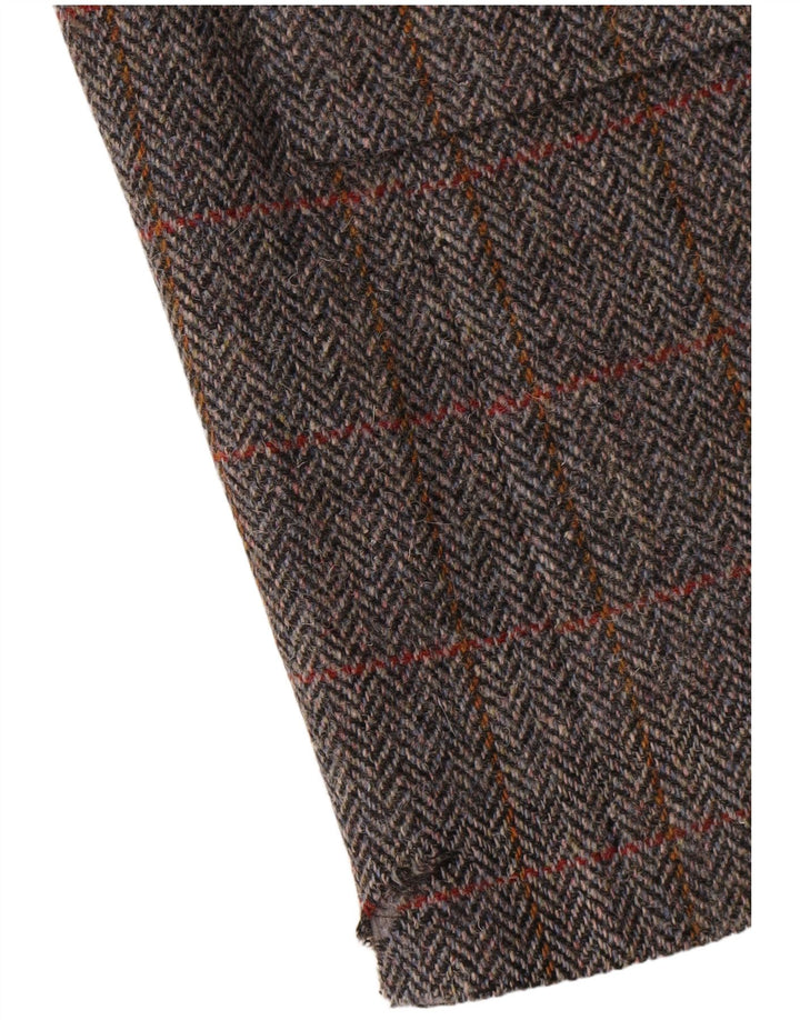 Giacca blazer da uomo a 2 bottoni Walbusch UK 44 2XL lana a quadri grigia