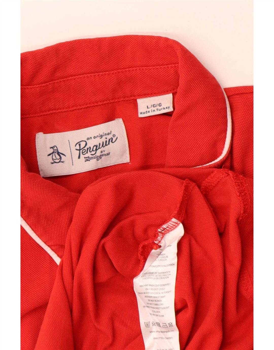 Polo da uomo Penguin grande rossa in cotone