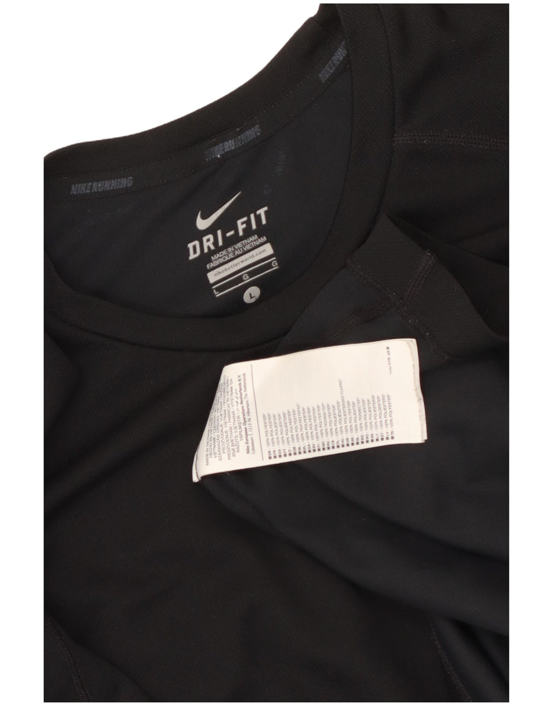 T-shirt grafica Nike Dri Fit da uomo, grande, in poliestere nero