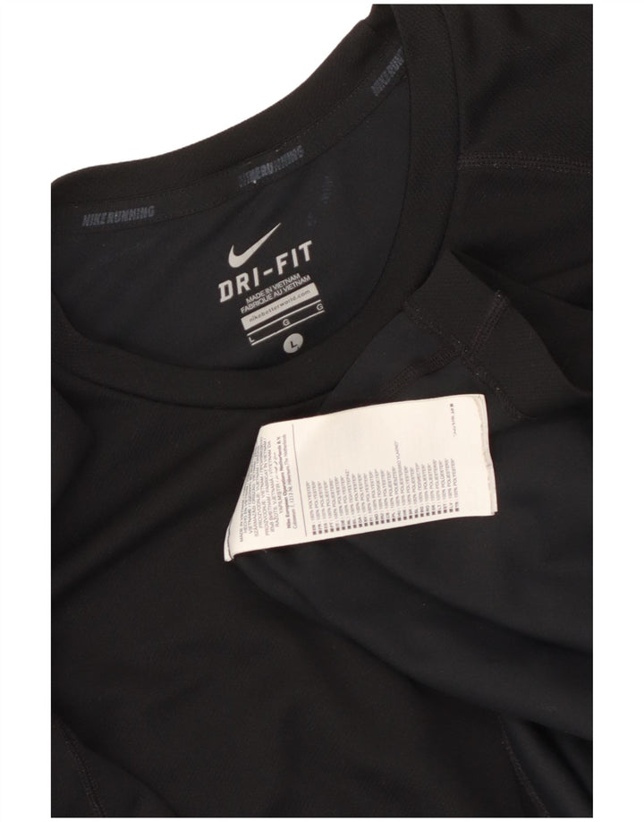 T-shirt grafica Nike Dri Fit da uomo, grande, in poliestere nero
