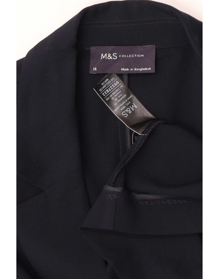 Giacca blazer aperta da donna Marks & Spencer UK 14 grande poliestere blu navy