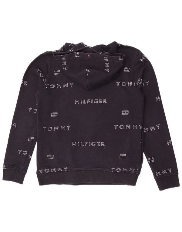 Maglione con cappuccio grafico da bambino Tommy Hilfiger 15-16 anni in cotone blu navy