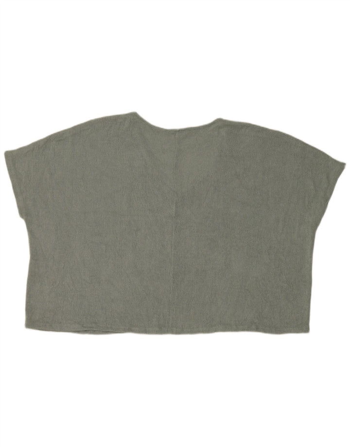 Top corto in maglia oversize corto da donna Zara UK 14 Viscosa verde medio