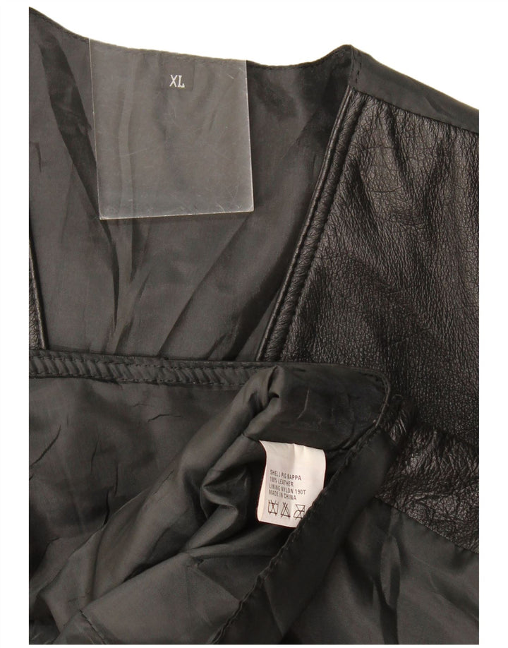 Gilet da uomo vintage XL in pelle nera