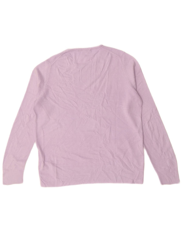Maglione maglione girocollo da donna Marks & Spencer UK 14 grande acrilico viola