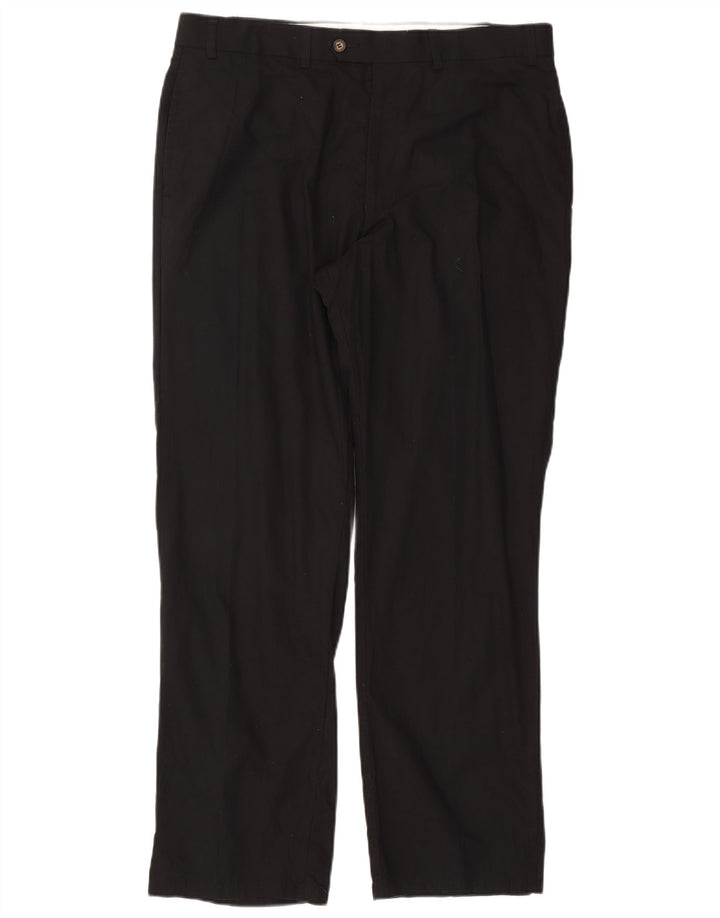 Pantaloni da abito dritti Marks & Spencer da uomo blu Harbour W38 L31 neri