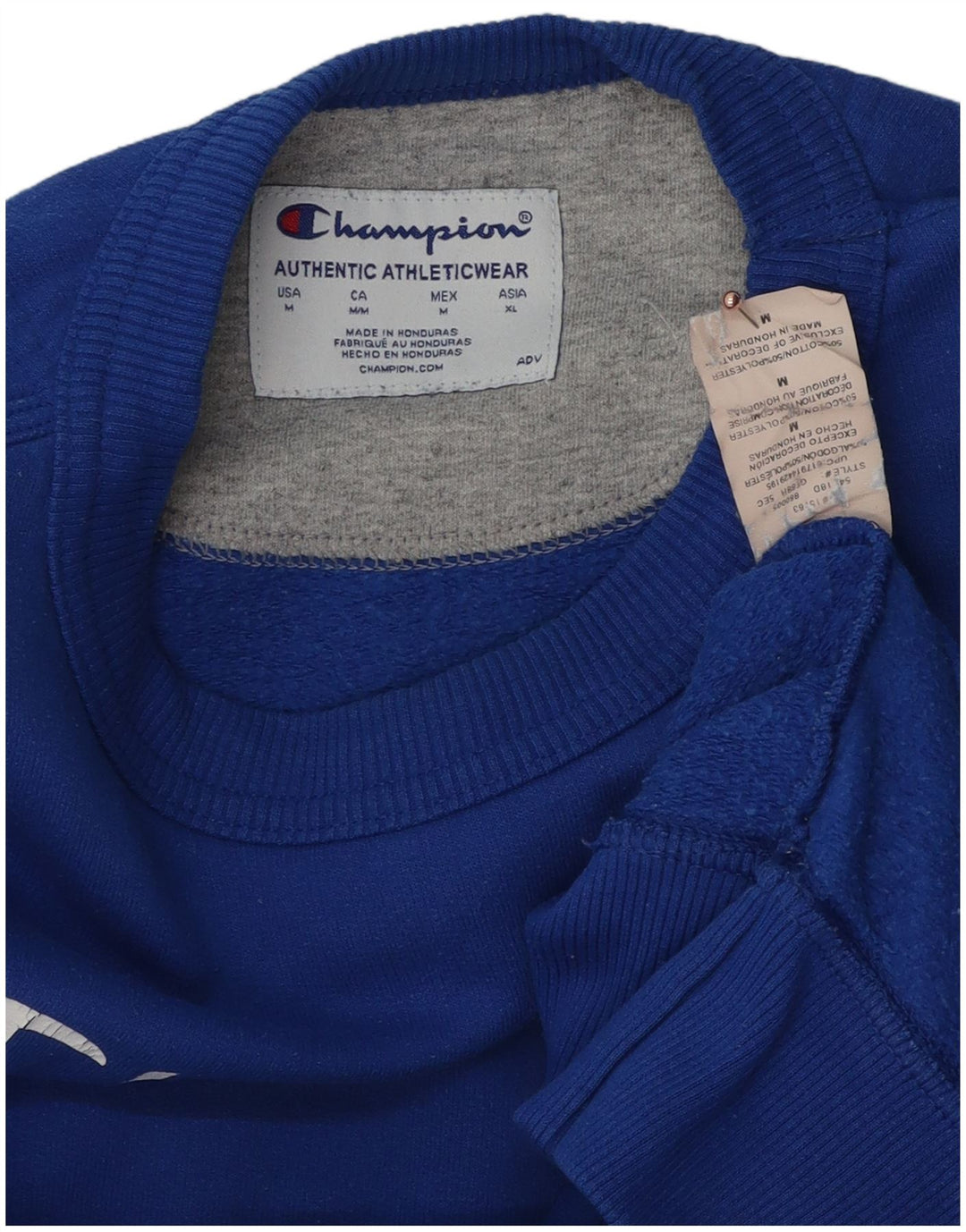 Felpa grafica da uomo Champion, maglione, cotone blu medio