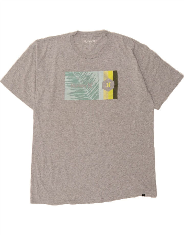 HURLEY Mens Graphic T-Shirt Top Large Grey Cotton Vintage Hurley and Second-Hand Hurley from Messina Hembry 