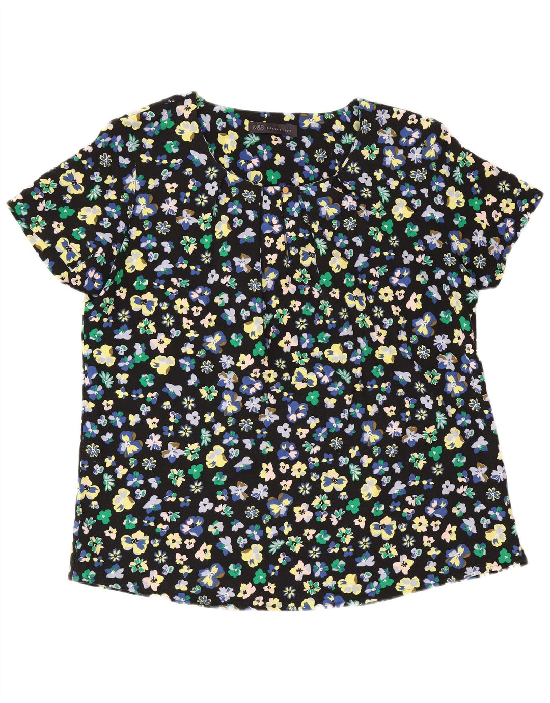 Camicetta da donna Marks & Spencer Top UK 12 Poliestere floreale nero medio