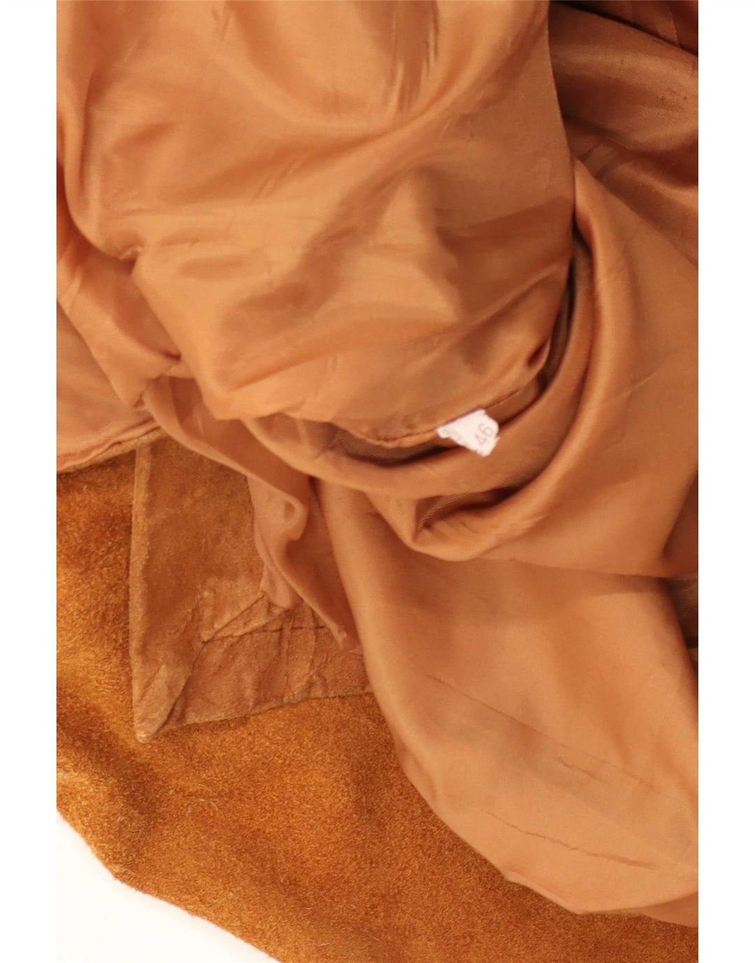 Giacca vintage in pelle scamosciata da uomo IT 46 piccola beige