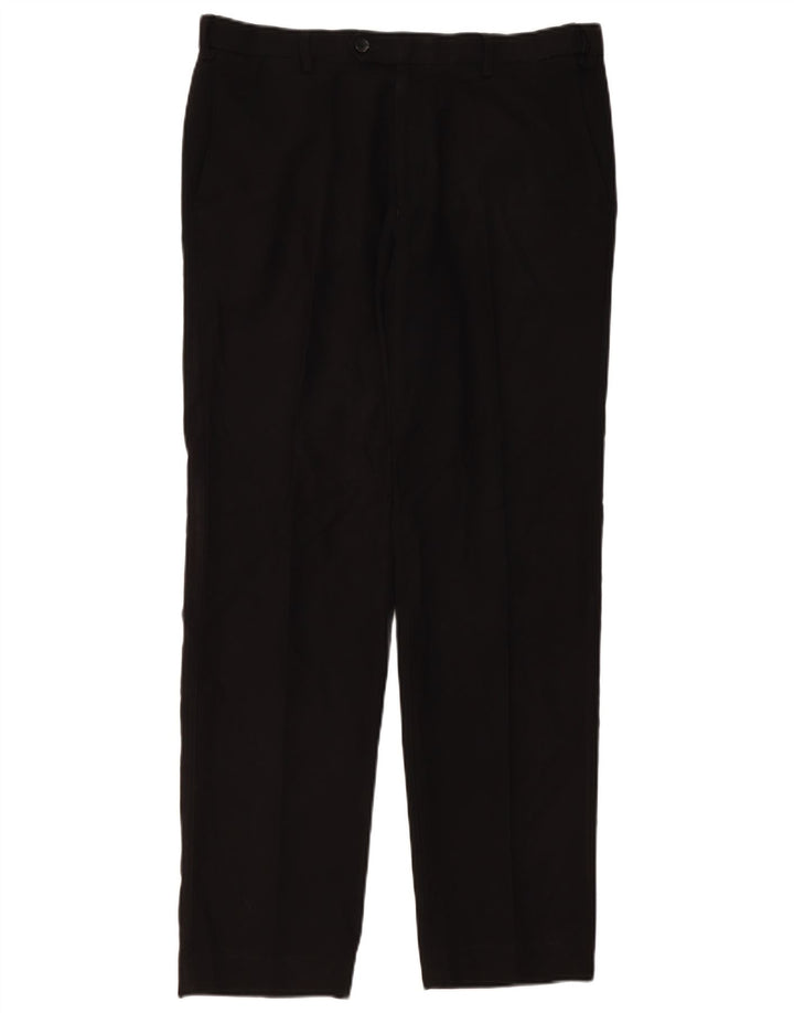 Pantaloni da abito su misura da uomo Marks & Spencer W36 L33 poliestere nero