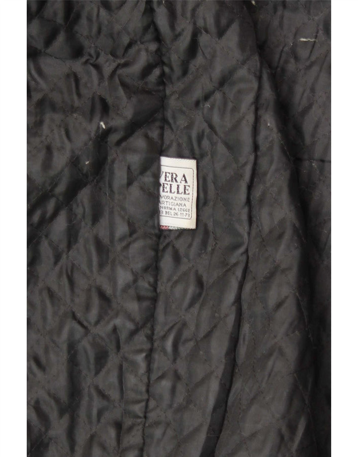 Giacca in pelle vintage da uomo IT 48 media nera