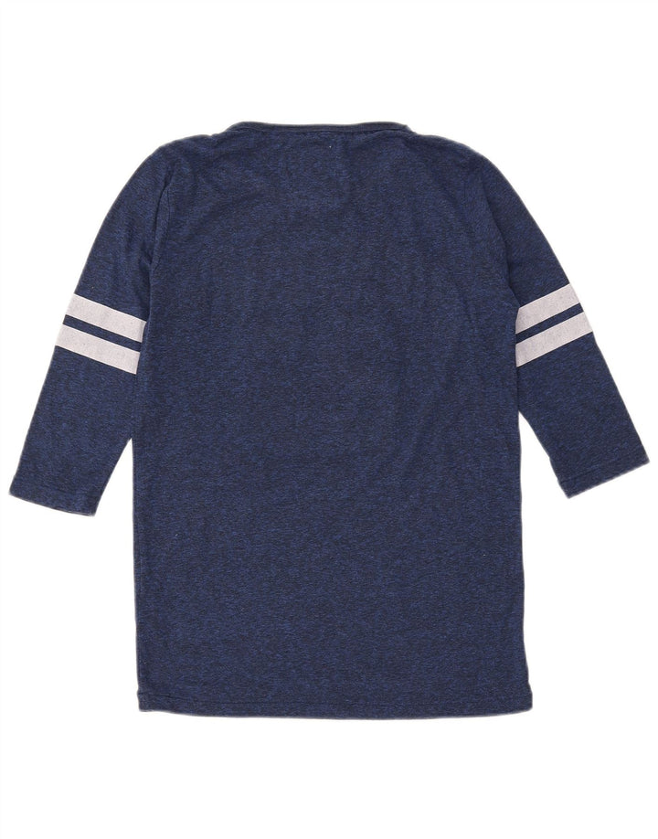 SUPERDRY Top grafico da donna manica 3/4 UK 2 2XS poliestere blu navy