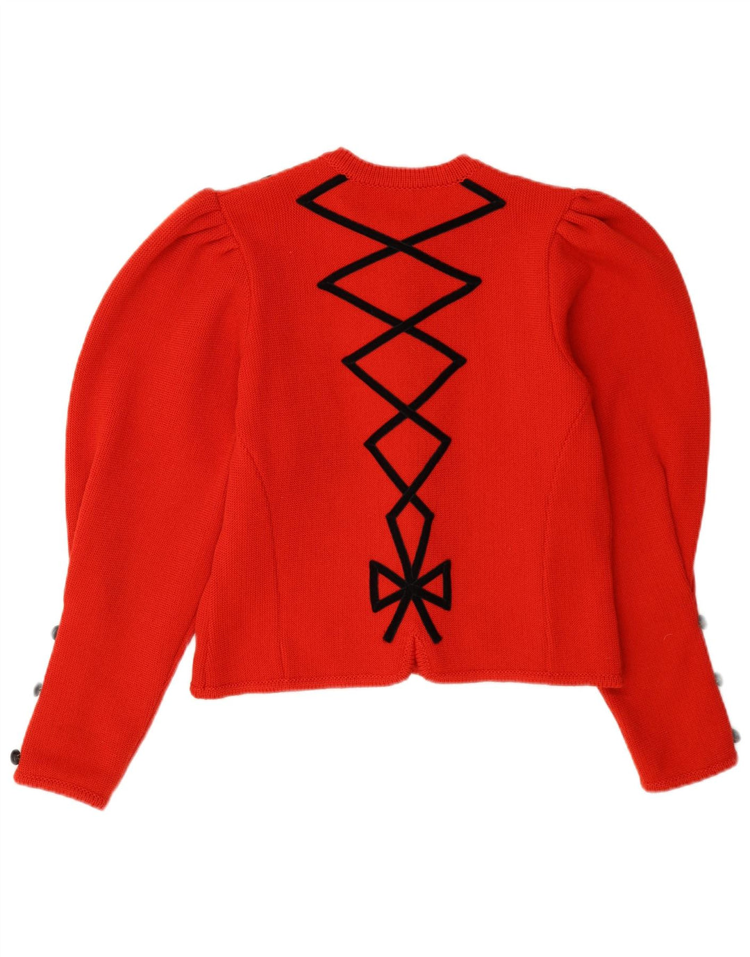 Maglione cardigan corto da donna Astrifa EU 40 Lana geometrica rossa media
