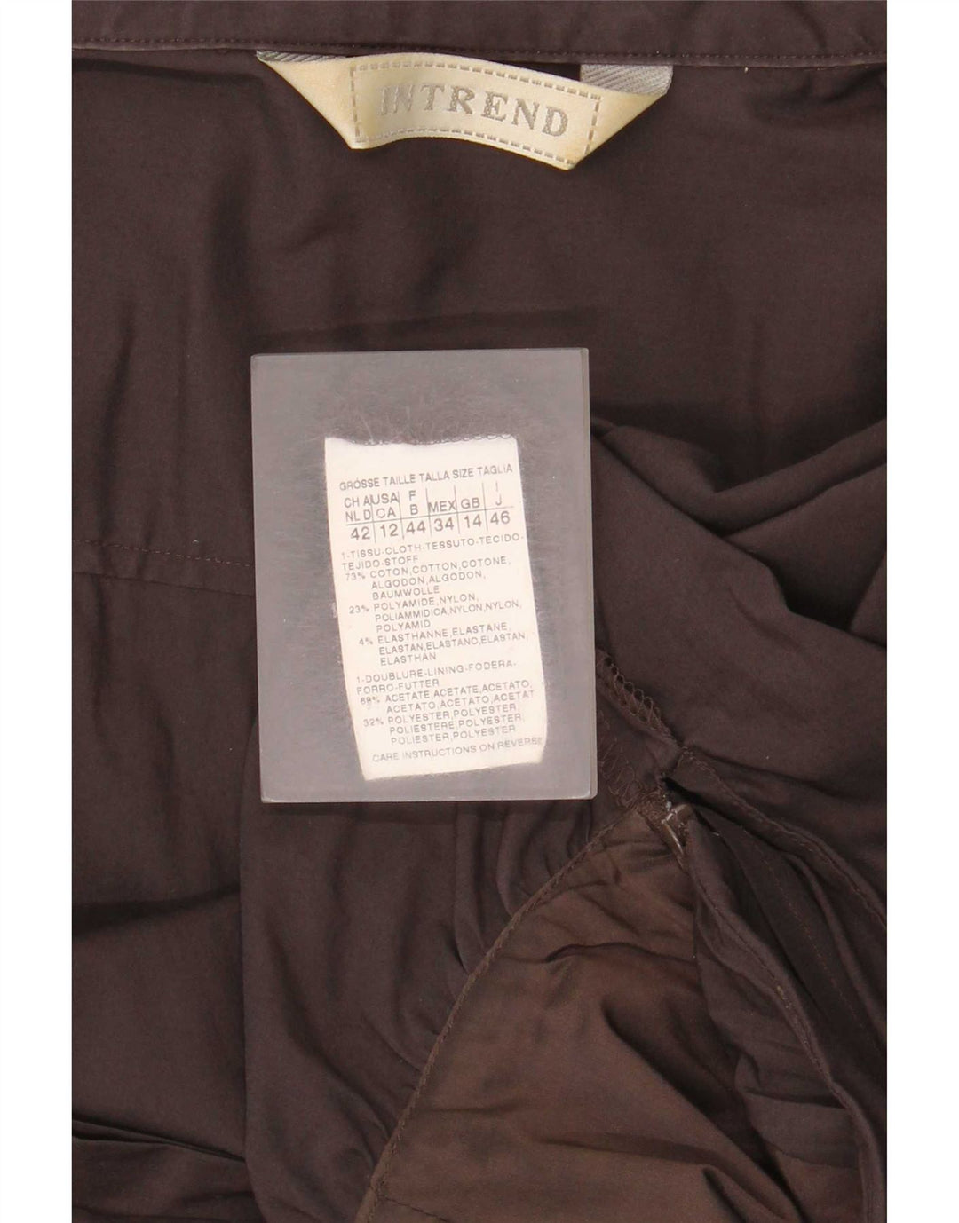 Abito camicia pullover da donna Intrend UK 14 grande cotone marrone