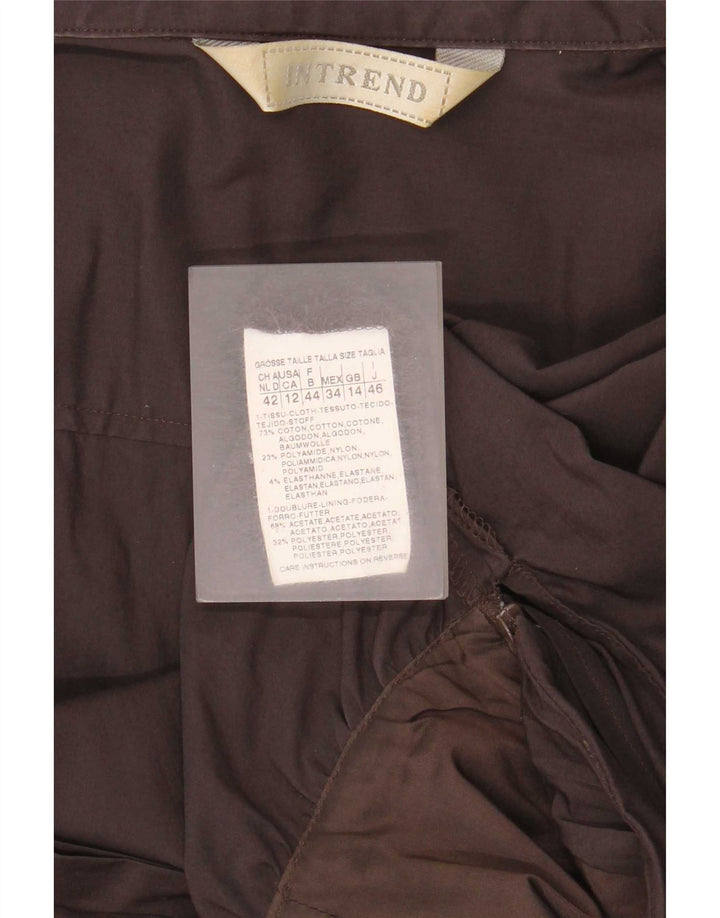 Abito camicia pullover da donna Intrend UK 14 grande cotone marrone