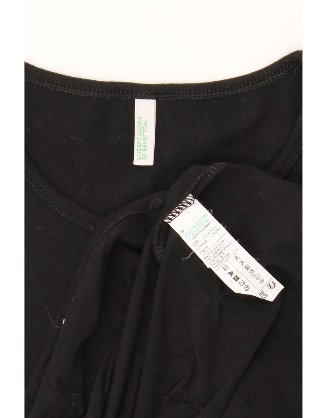 BENETTON Womens T-Shirt Top UK 10 Small Black Cotton Vintage Benetton and Second-Hand Benetton from Messina Hembry 