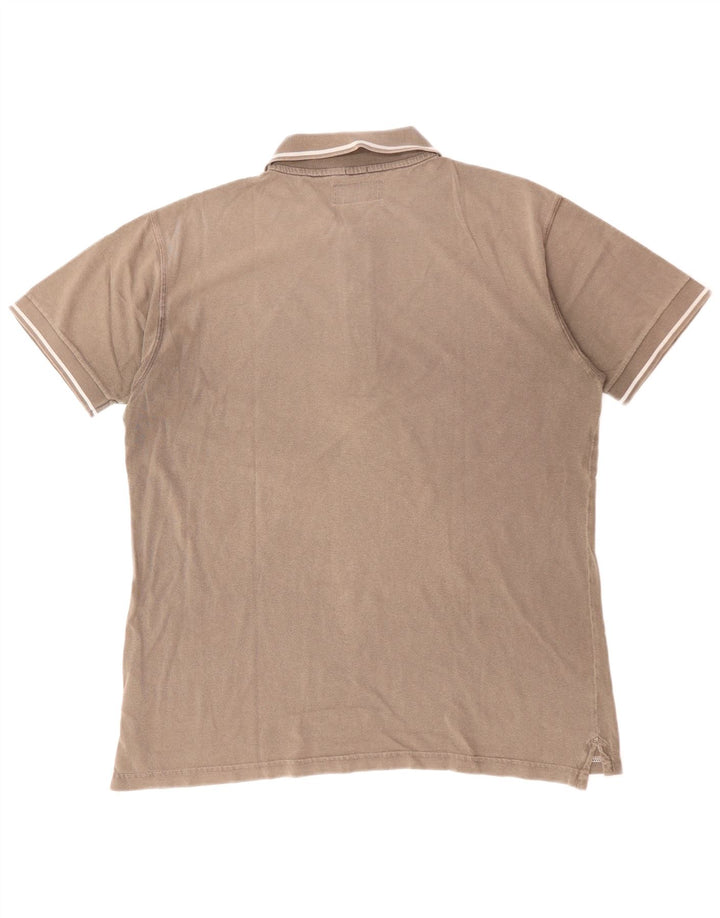 MARLBORO CLASSICS Polo da uomo grande in cotone marrone