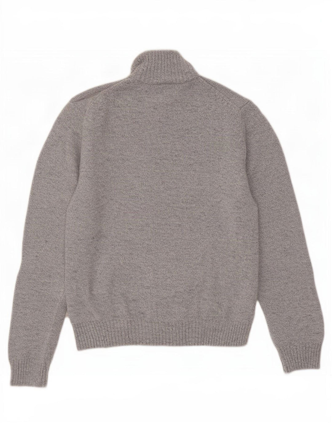 Maglione da uomo Marks & Spencer con zip e collo in lana grigio medio