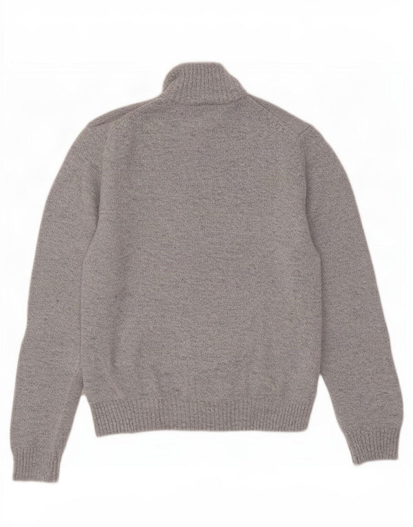 Maglione da uomo Marks & Spencer con zip e collo in lana grigio medio