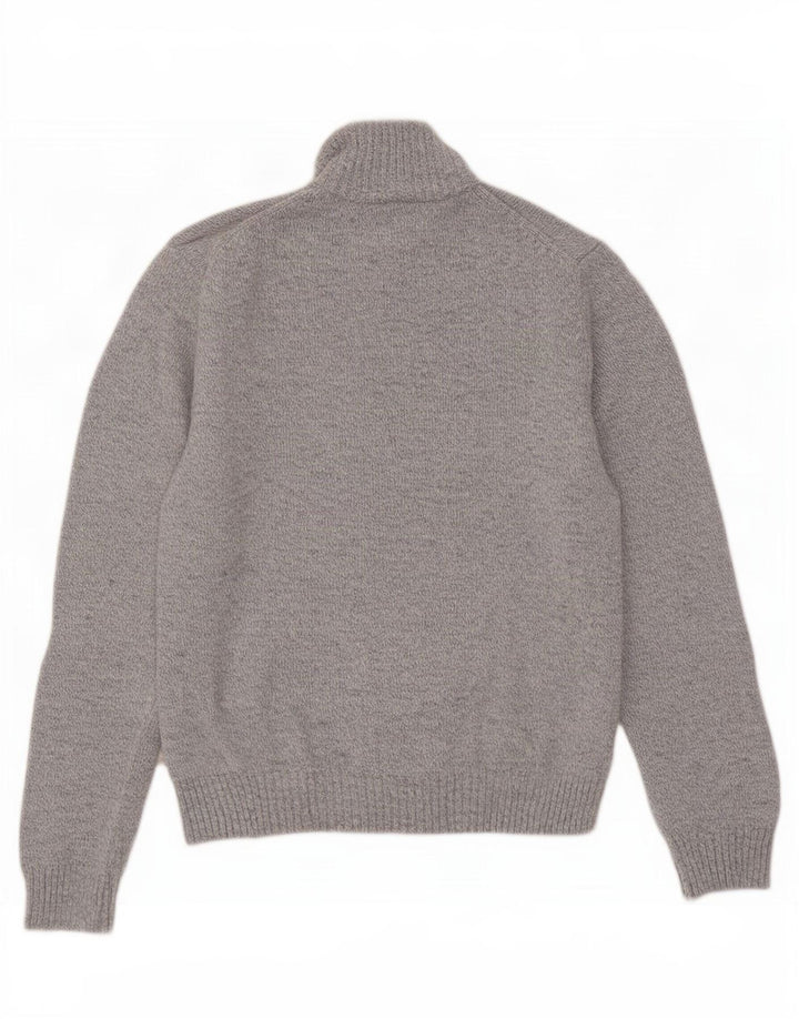 Maglione da uomo Marks & Spencer con zip e collo in lana grigio medio