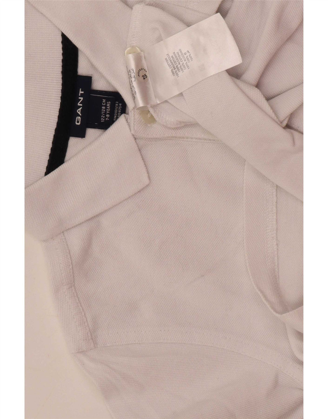 Polo Gant da ragazzo a maniche lunghe Regular 7-8 anni in cotone bianco