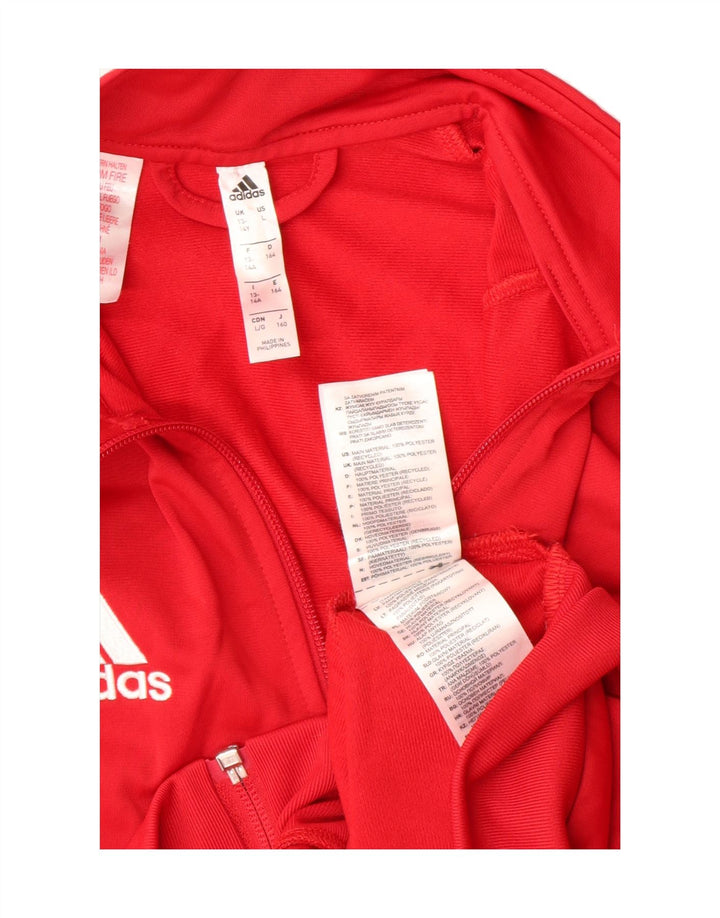 ADIDAS Boys Tracksuit Top Jacket 13-14 Years Red Polyester Vintage Adidas and Second-Hand Adidas from Messina Hembry 