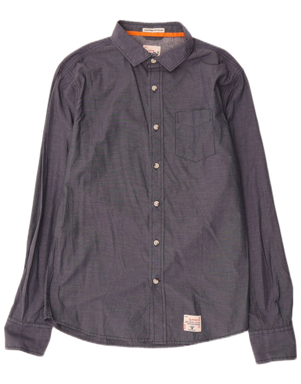 Camicia da uomo Superdry XL in cotone blu navy