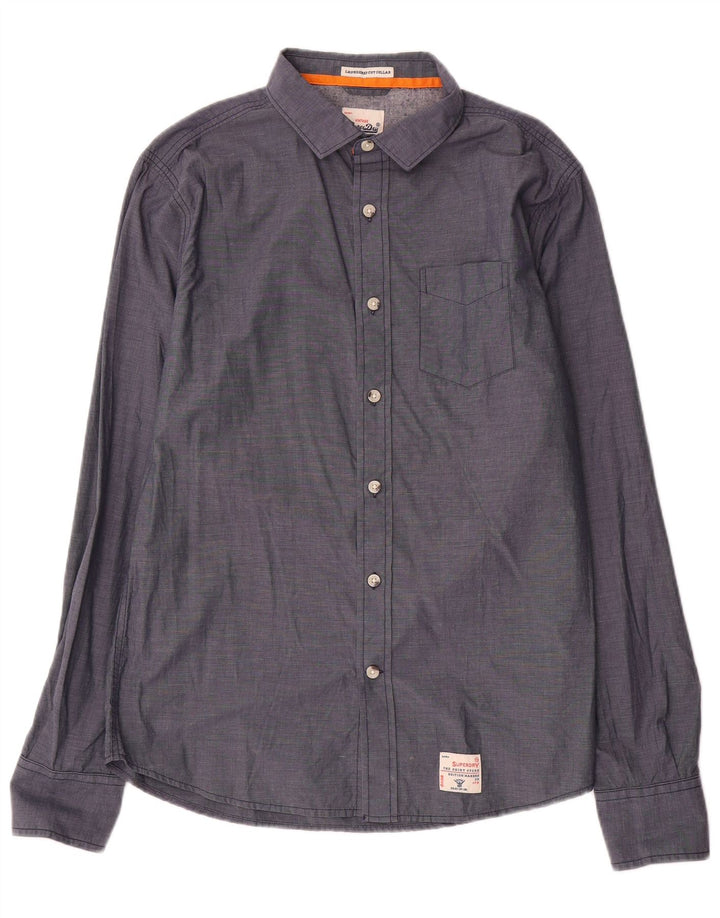 Camicia da uomo Superdry XL in cotone blu navy