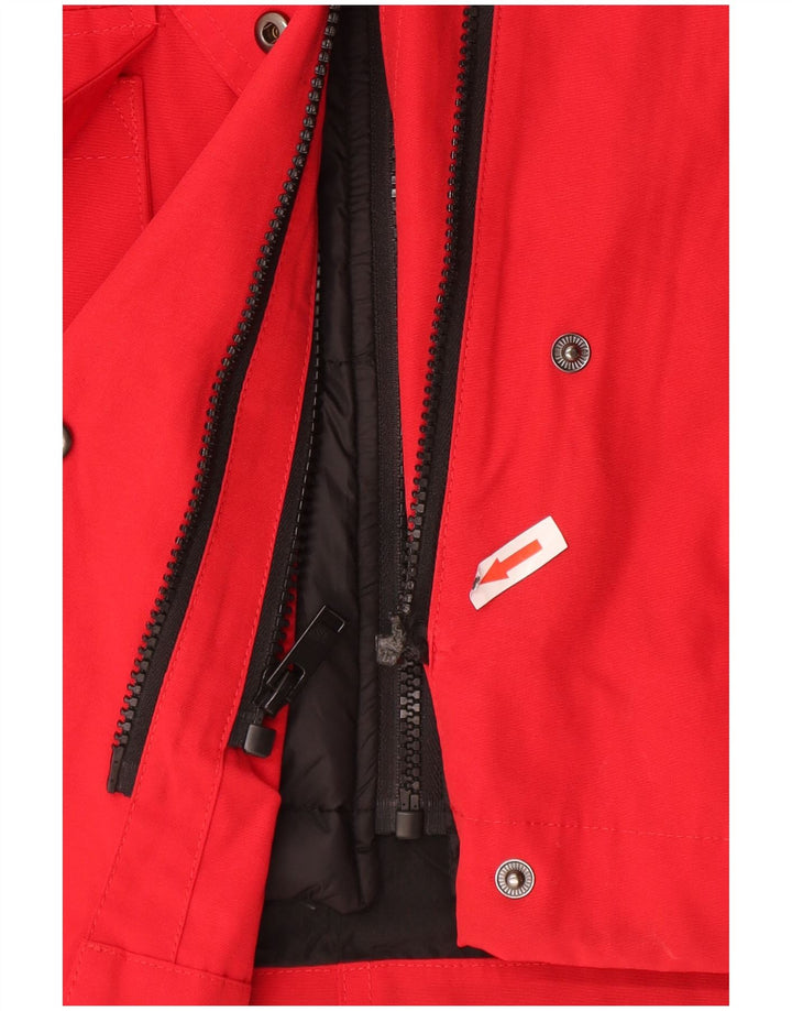 Giacca imbottita oversize con cappuccio da donna Zara UK 10 piccola rossa in poliestere