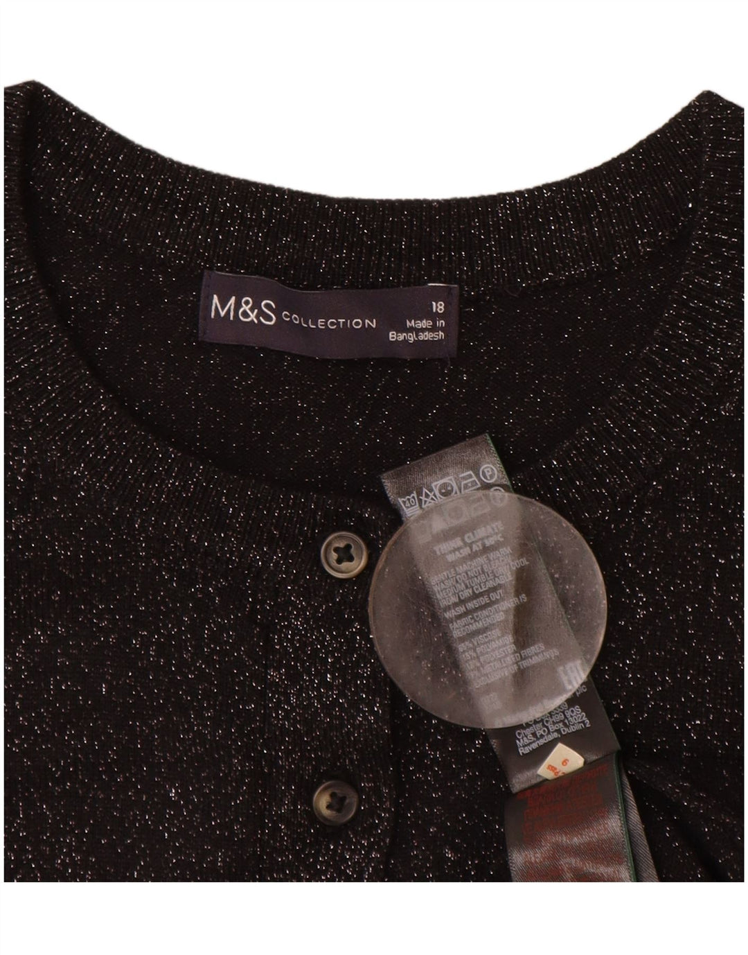 MARKS & SPENCER Womens Cardigan Sweater UK 18 XL Black Viscose