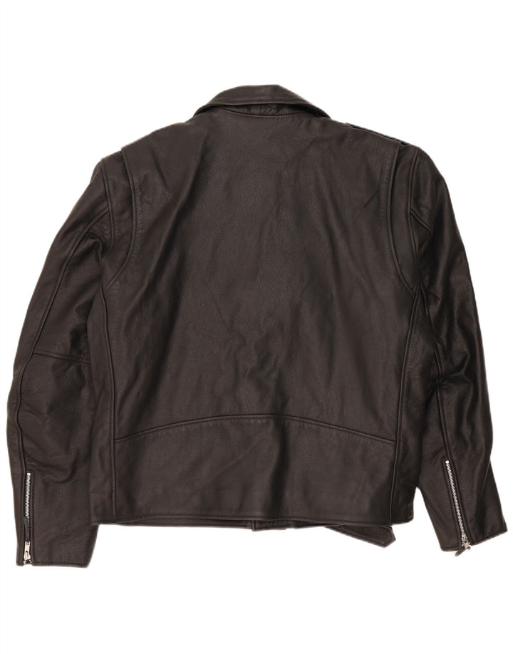 Giacca da motociclista in pelle da uomo Highway 1 UK 52 4XL Pelle nera