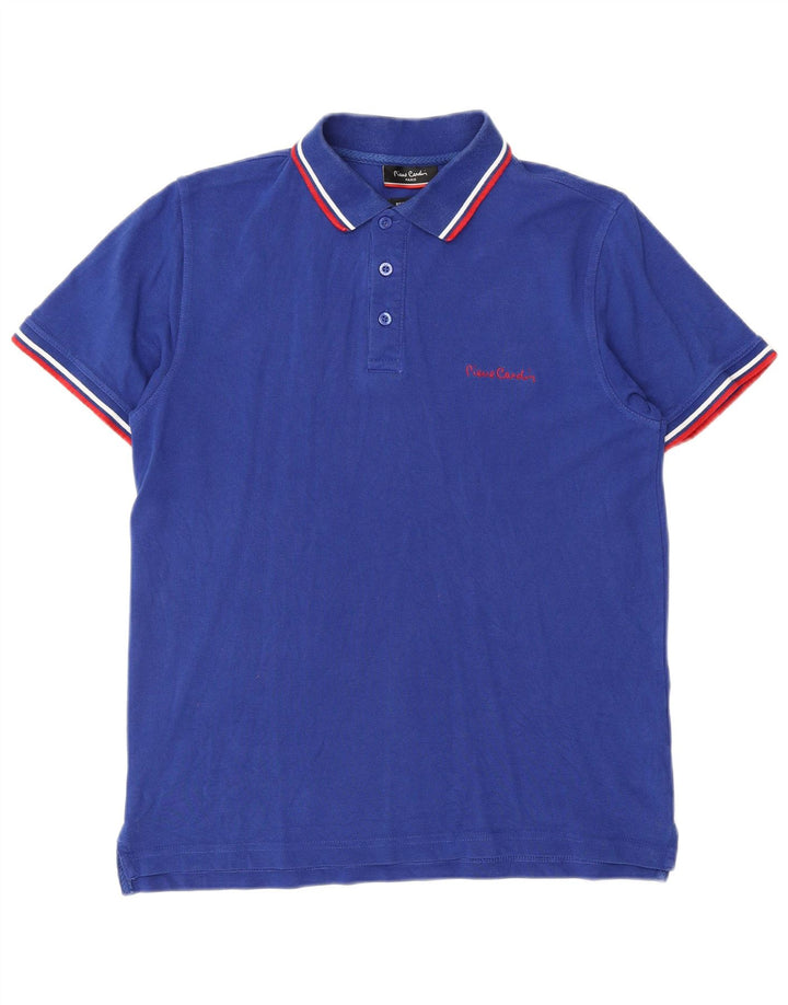Polo da uomo Regular Fit Pierre Cardin piccola in cotone blu