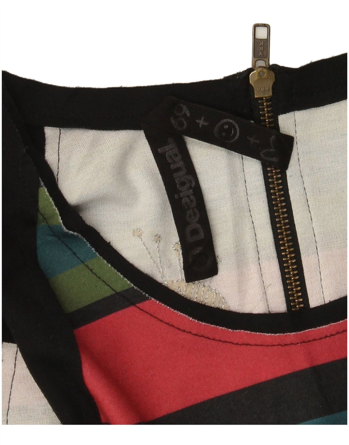 Desigual Womens Graphic Tubino UK 12 Medium Black Striped