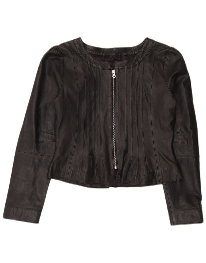 Giacca in pelle da donna CCDK EU 40 media pelle di agnello nera