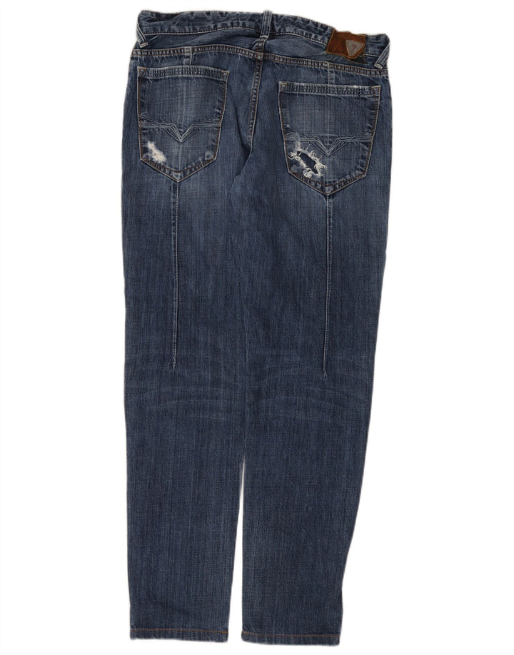 Jeans slim invecchiati da uomo Guess W31 L30 cotone blu