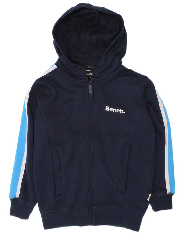 Maglione con cappuccio e zip per ragazzi Bench 7-8 anni in cotone color block blu navy