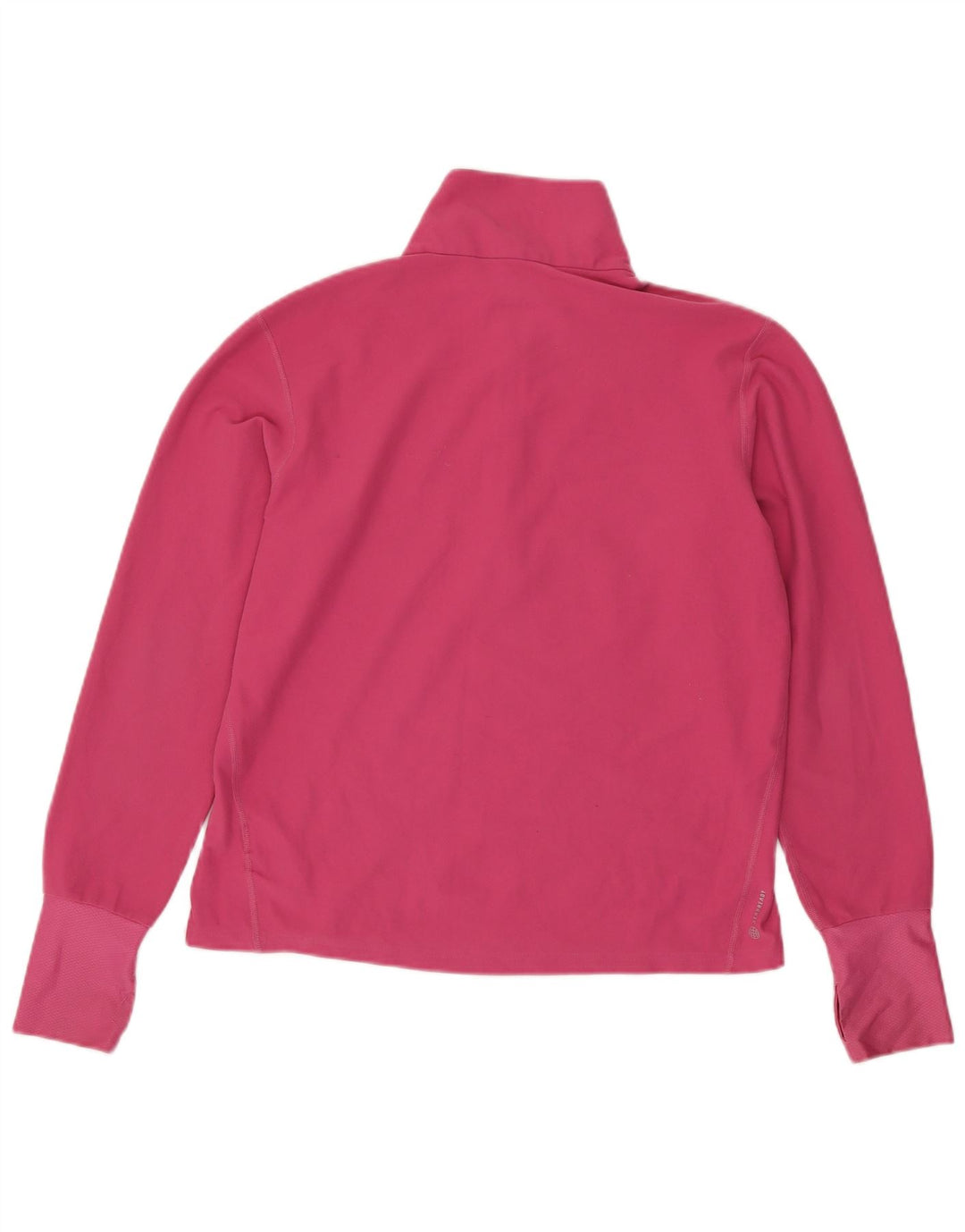 Top della tuta da ginnastica Adidas da donna con collo e zip UK 12/14 Rosa medio