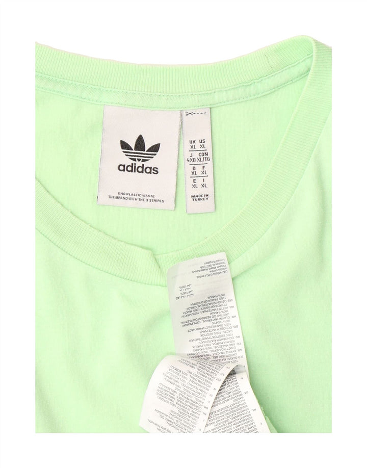 ADIDAS Mens T-Shirt Top XL Green Cotton Vintage Adidas and Second-Hand Adidas from Messina Hembry 