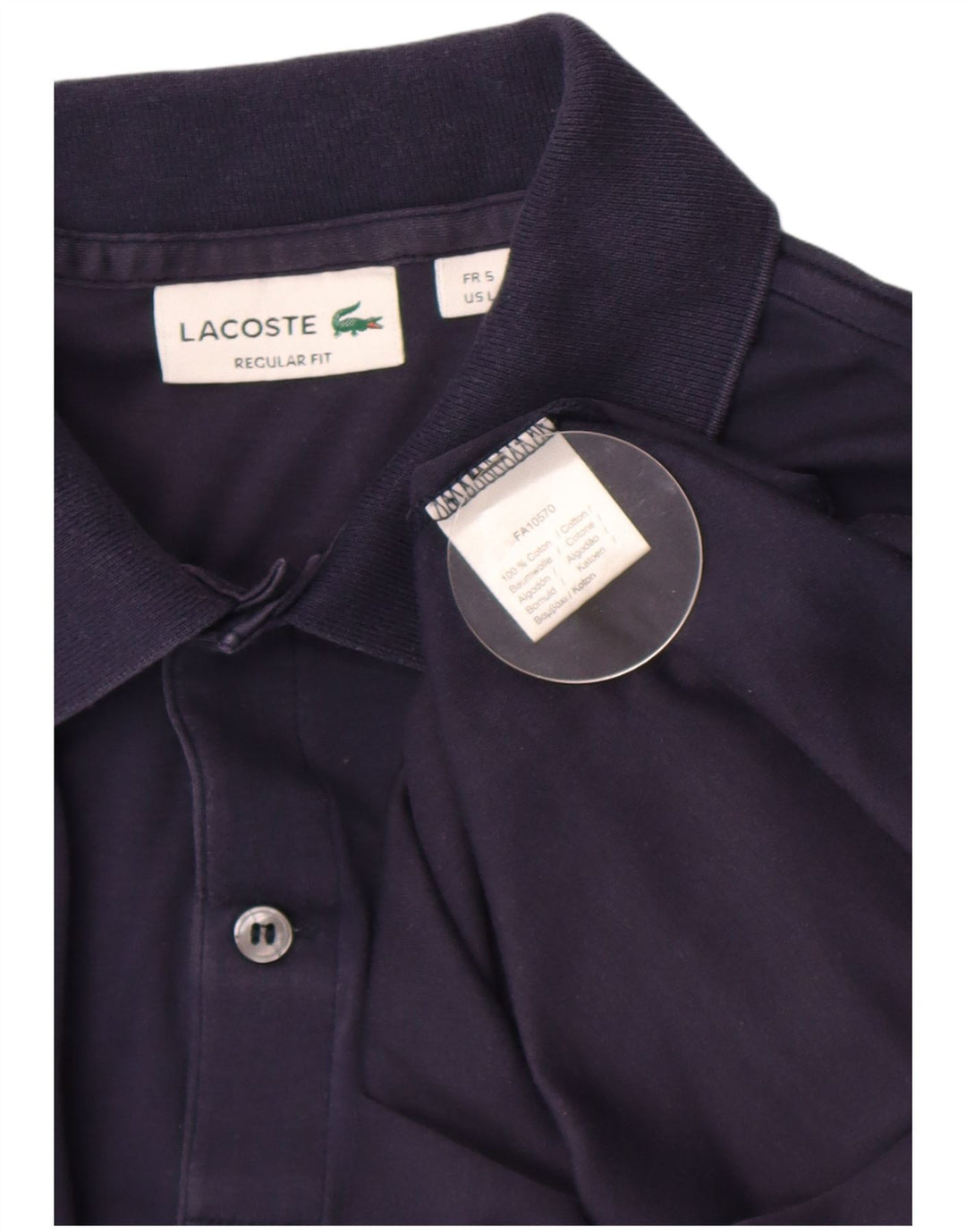Polo Lacoste da uomo vestibilità regolare taglia 5 grande in cotone blu navy