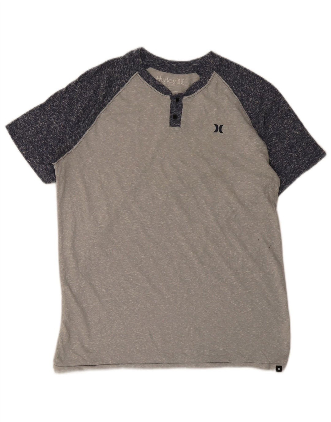 T-shirt Hurley da uomo dalla vestibilità premium, in poliestere color block grigio medio