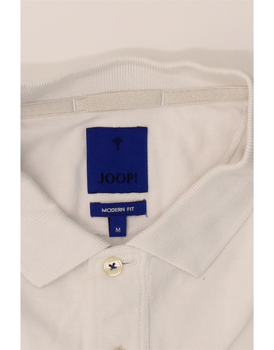 JOOP Mens Modern Fit Polo Shirt Medium White Cotton Vintage Joop and Second-Hand Joop from Messina Hembry 