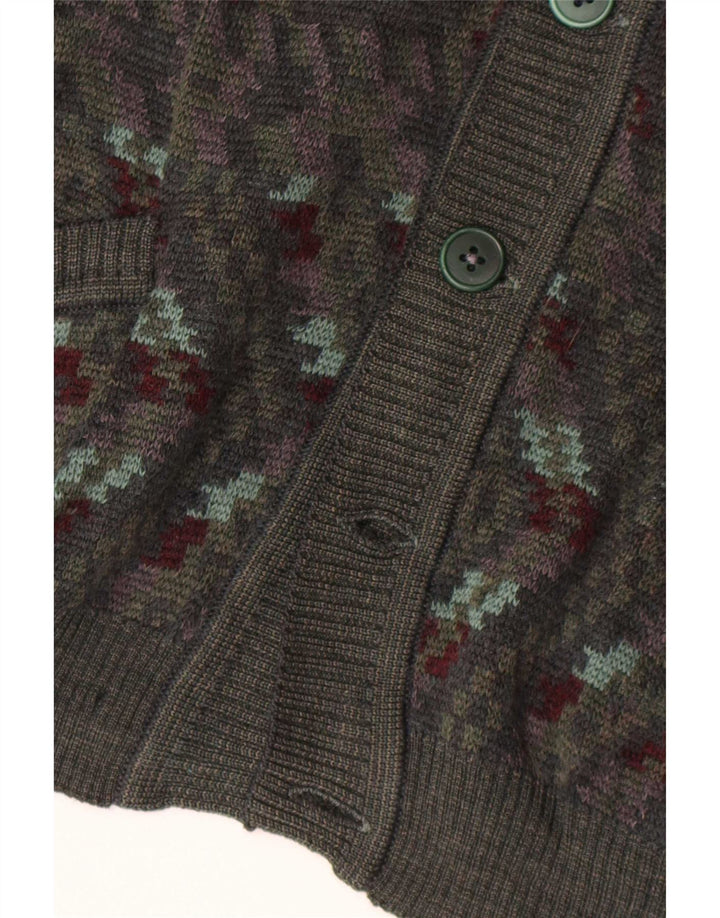 Maglione cardigan da uomo vintage grande grigio